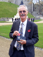 Dave Pinniger with his MBE at Windsor Castle