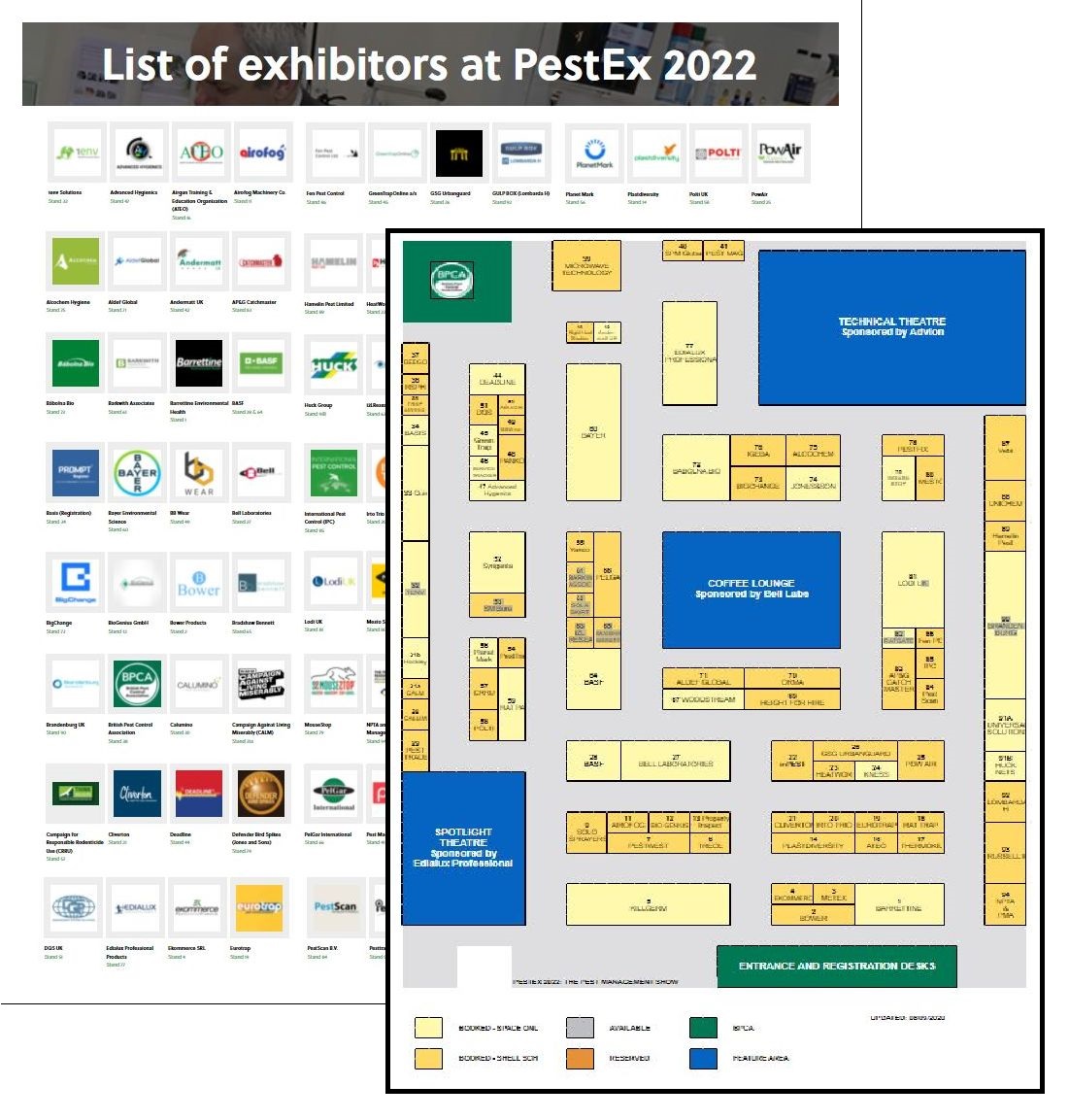 PestEx map and exhibitors