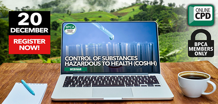 BPCA to host COSHH webinar next week